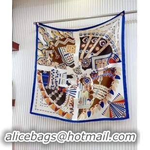 Well Crafted Hermes Haute Parure Silk Square Scarf 90x90cm H1091 White 2024