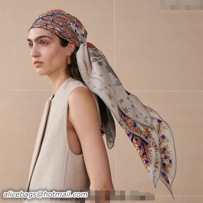 Most Popular Hermes Sous le Charme d'Orphee Cashmere Shawl Scarf 140cm H1093 Grey 2024