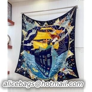 Shop Promotional Hermes Flagship Cashmere Shawl Scarf 140cm H1093 Black 2024