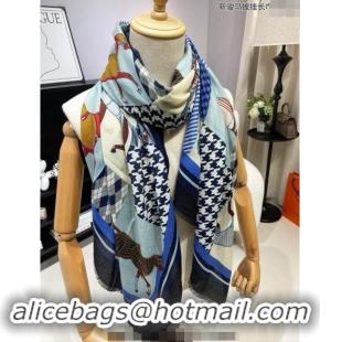 Reasonable Price Hermes Cashmere Long Scarf 110x200cm 0913 Blue 2024