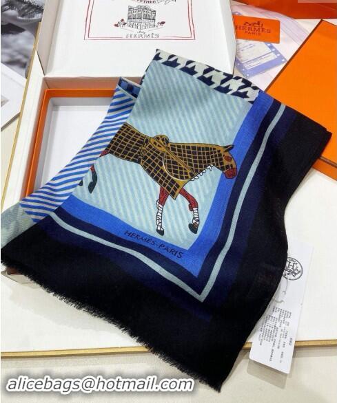 Reasonable Price Hermes Cashmere Long Scarf 110x200cm 0913 Blue 2024