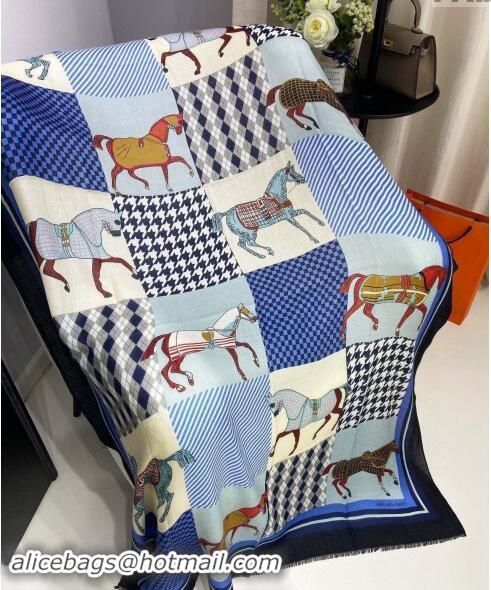 Reasonable Price Hermes Cashmere Long Scarf 110x200cm 0913 Blue 2024