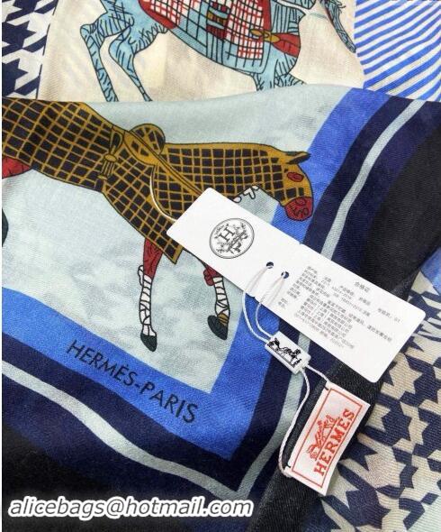 Reasonable Price Hermes Cashmere Long Scarf 110x200cm 0913 Blue 2024