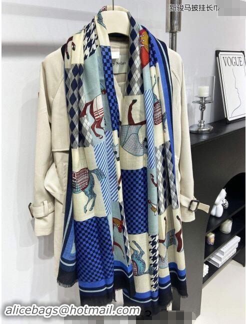 Reasonable Price Hermes Cashmere Long Scarf 110x200cm 0913 Blue 2024