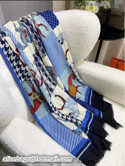 Reasonable Price Hermes Cashmere Long Scarf 110x200cm 0913 Blue 2024