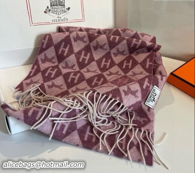 Buy Discount Hermes H Horse Cashmere Long Scarf 32x180cm 1021003 Burgundy 2024