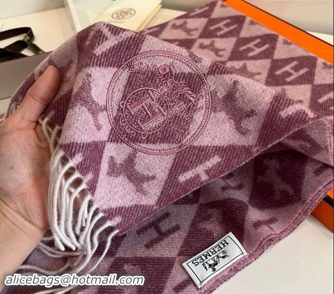 Buy Discount Hermes H Horse Cashmere Long Scarf 32x180cm 1021003 Burgundy 2024