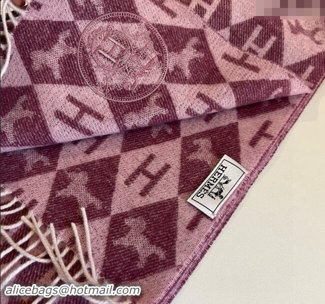 Buy Discount Hermes H Horse Cashmere Long Scarf 32x180cm 1021003 Burgundy 2024