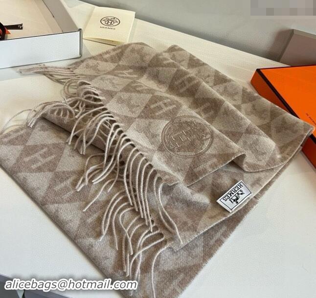 Market Sells Hermes H Horse Cashmere Long Scarf 32x180cm 1021003 Beige 2024