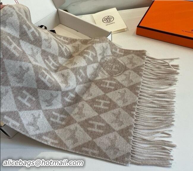 Market Sells Hermes H Horse Cashmere Long Scarf 32x180cm 1021003 Beige 2024