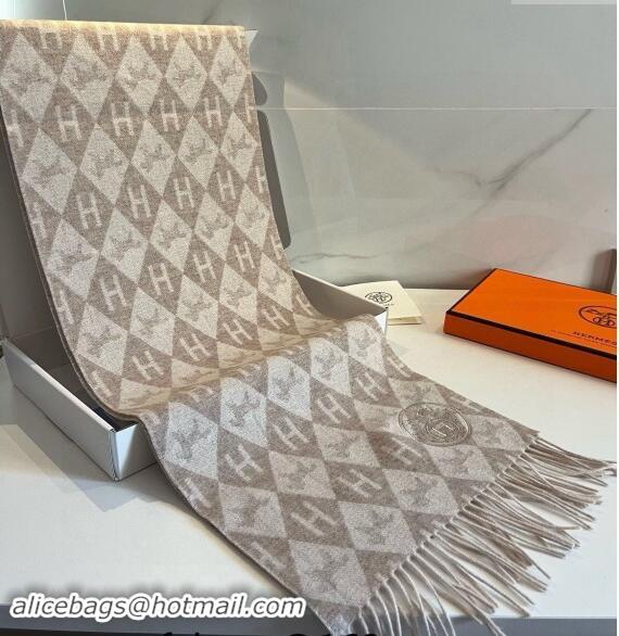 Market Sells Hermes H Horse Cashmere Long Scarf 32x180cm 1021003 Beige 2024