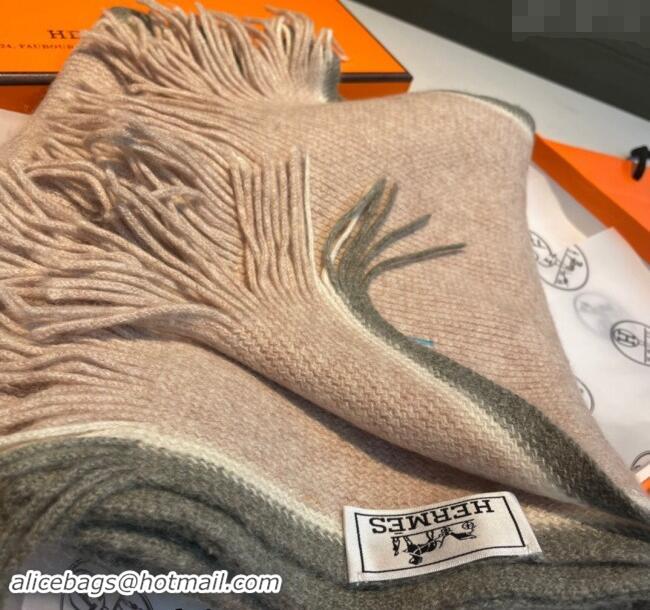 Buy Fashionable Hermes Cashmere Knit Long Scarf 30x180cm 1021005 Grey 2024