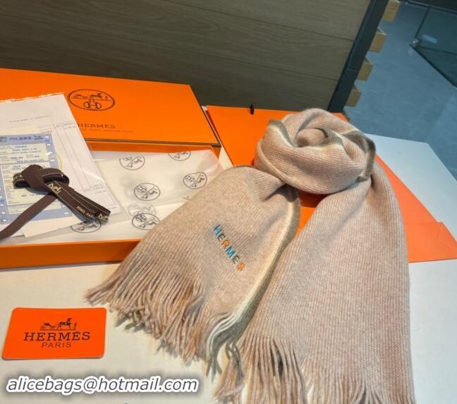 Buy Fashionable Hermes Cashmere Knit Long Scarf 30x180cm 1021005 Grey 2024