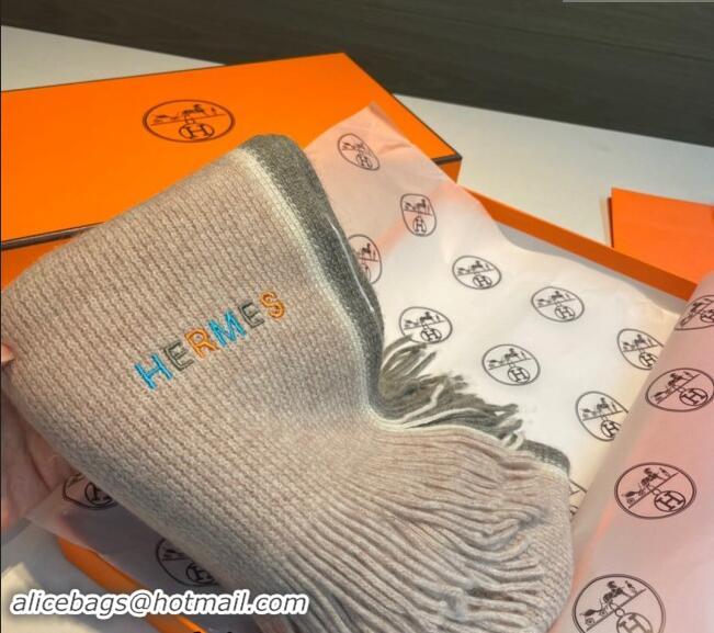 Buy Fashionable Hermes Cashmere Knit Long Scarf 30x180cm 1021005 Grey 2024