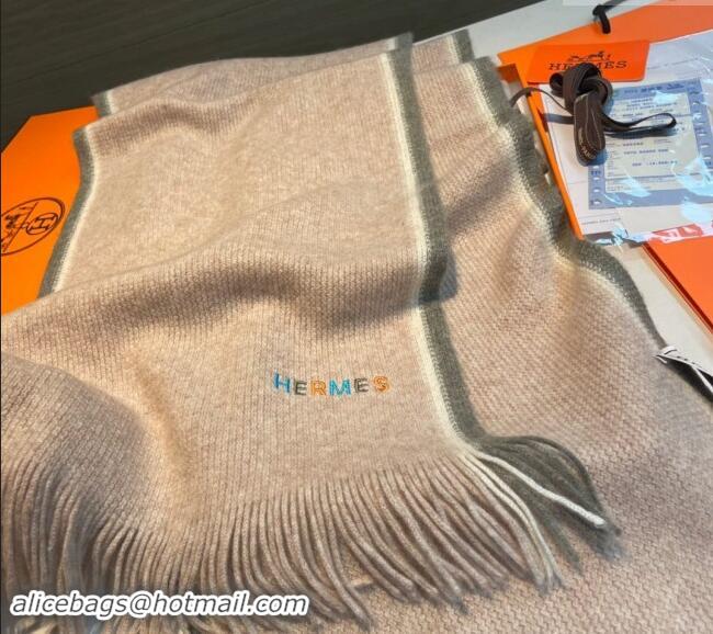 Buy Fashionable Hermes Cashmere Knit Long Scarf 30x180cm 1021005 Grey 2024