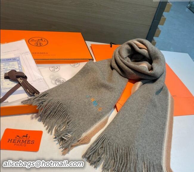 Original Cheap Hermes Cashmere Knit Long Scarf 30x180cm 1021005 Dark Grey 2024