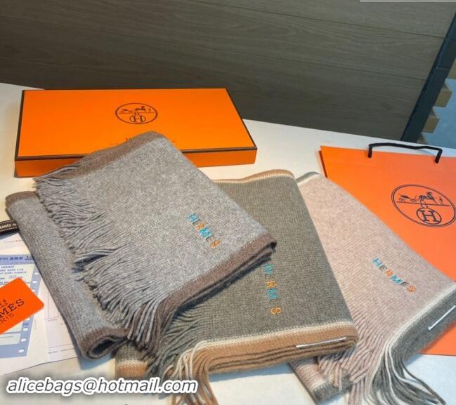 Shop Best Hermes Cashmere Knit Long Scarf 30x180cm 1021005 Grey 2024