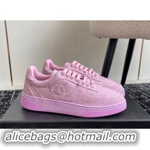 Best Price Chanel Wool Cloth Sneakers G46011 Purple 1017068