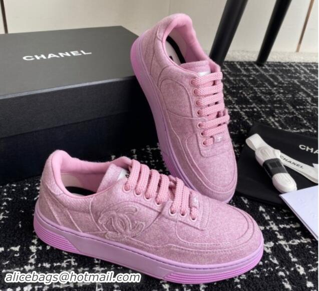 Best Price Chanel Wool Cloth Sneakers G46011 Purple 1017068