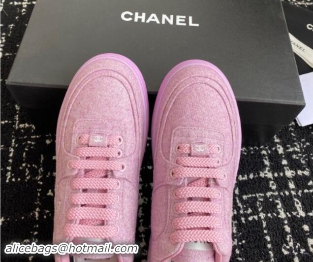 Best Price Chanel Wool Cloth Sneakers G46011 Purple 1017068