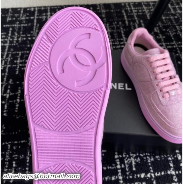 Best Price Chanel Wool Cloth Sneakers G46011 Purple 1017068