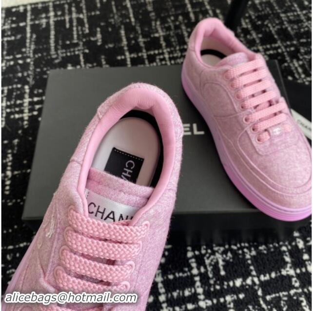 Best Price Chanel Wool Cloth Sneakers G46011 Purple 1017068