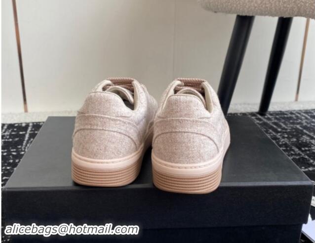 Stylish Chanel Wool Cloth Sneakers G46011 Pale Pink 1017069