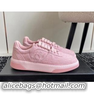 Unique Style Chanel Wool Cloth Sneakers G46011 Light Pink 1017070