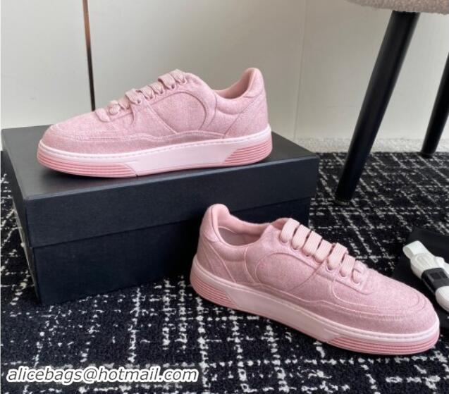 Unique Style Chanel Wool Cloth Sneakers G46011 Light Pink 1017070