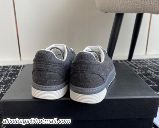 Durable Chanel Striped Wool Sneakers G46011 Dark Grey 1017072