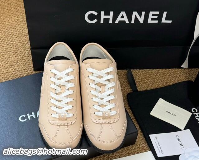 Best Product Chanel Calfskin Sneakers Beige 1017077