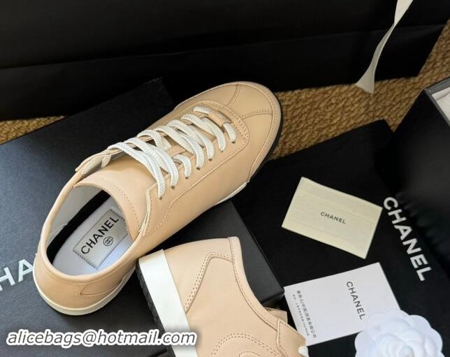 Best Product Chanel Calfskin Sneakers Beige 1017077