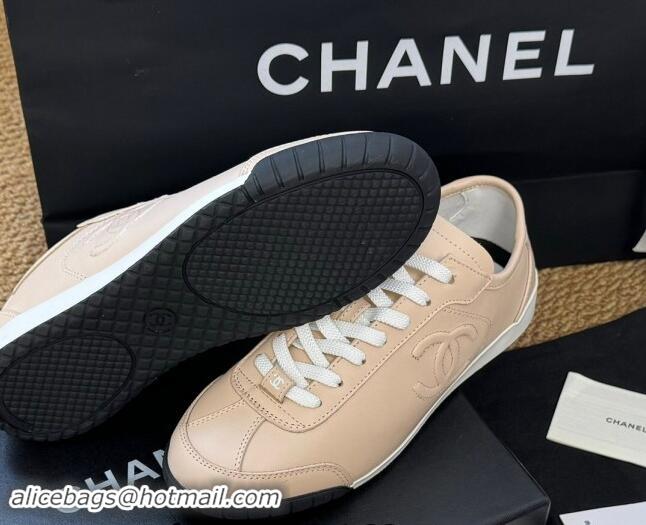 Best Product Chanel Calfskin Sneakers Beige 1017077