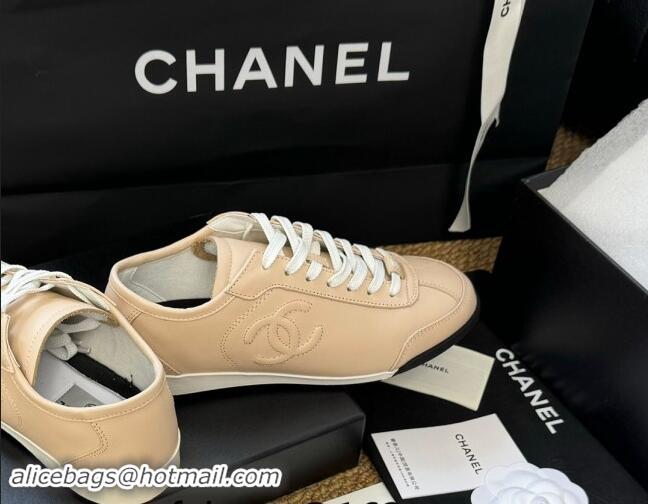 Best Product Chanel Calfskin Sneakers Beige 1017077