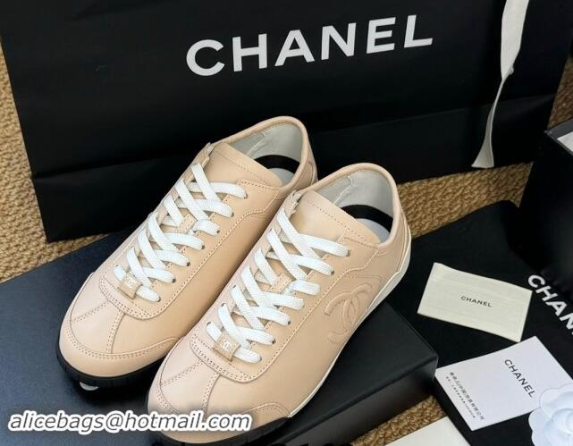 Best Product Chanel Calfskin Sneakers Beige 1017077