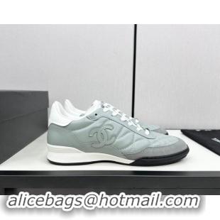 Good Product Chanel Calfskin & Suede Sneakers Light Grey 1017085