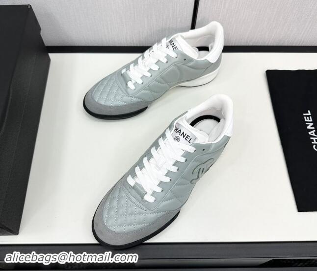 Good Product Chanel Calfskin & Suede Sneakers Light Grey 1017085