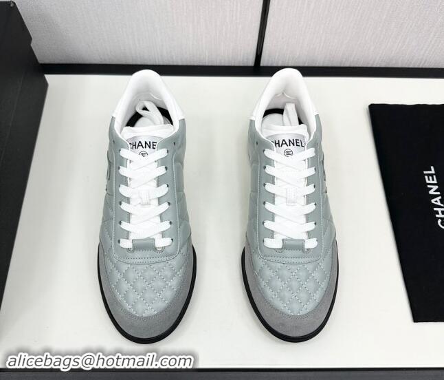 Good Product Chanel Calfskin & Suede Sneakers Light Grey 1017085