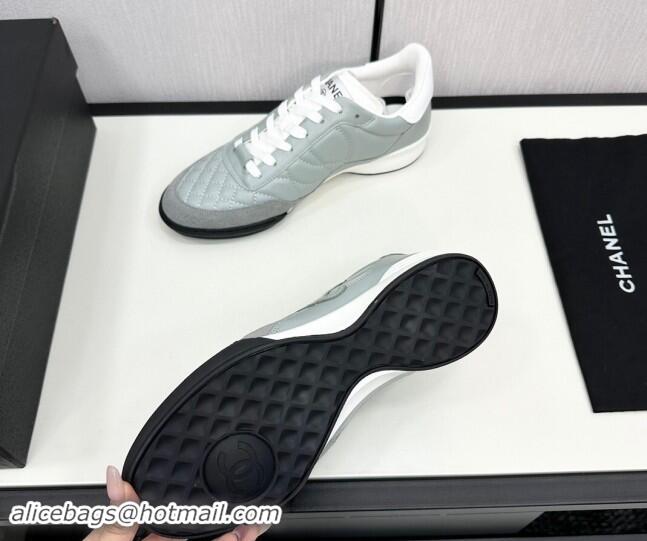 Good Product Chanel Calfskin & Suede Sneakers Light Grey 1017085