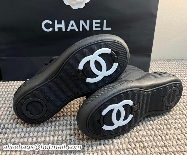 Lowest Price Chanel Coco Neige Fabric and Calfskin Snow Sneakers 5cm G45337 Black 1017115