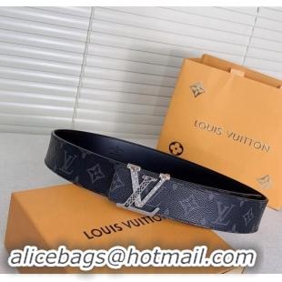 Cheapest Louis Vuitton Mens Belt 4cm with LV Buckle 0510 Black Monogram 2024