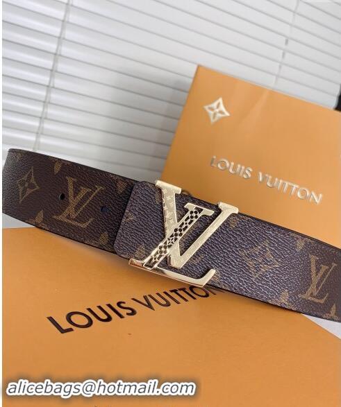 Best Design Louis Vuitton Mens Belt 4cm with LV Buckle 0510 Classic Monogram 2024