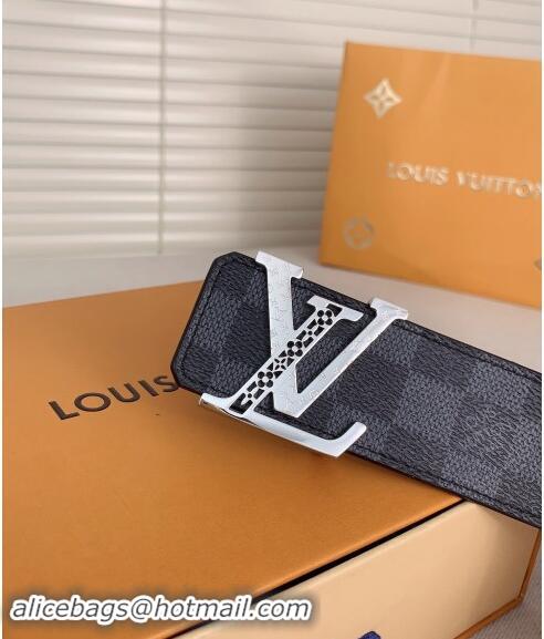 Super Quality Louis Vuitton Mens Belt 4cm with LV Buckle 0510 Damier Graphite 2024