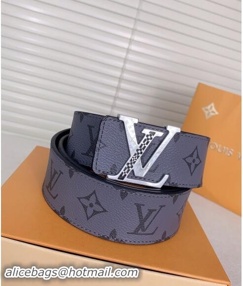 Promotional Louis Vuitton Mens Belt 4cm with LV Buckle 0510 Grey Monogram 2024