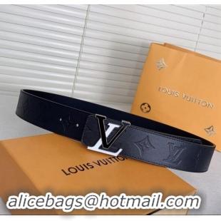 Buy Discount Louis Vuitton Mens Belt 4cm with LV Buckle in Monogram Leather 0510 Black 2024