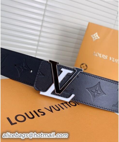 Buy Discount Louis Vuitton Mens Belt 4cm with LV Buckle in Monogram Leather 0510 Black 2024