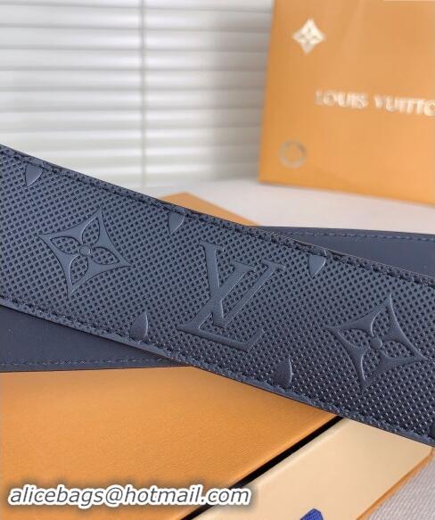 Affordable Price Louis Vuitton Mens Belt 4cm with LV Buckle Perforated Leather 0510 Black 2024