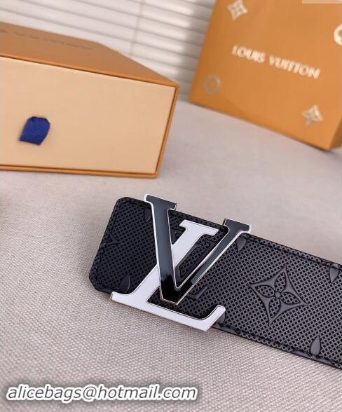 Affordable Price Louis Vuitton Mens Belt 4cm with LV Buckle Perforated Leather 0510 Black 2024