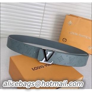 ​Best Price Louis Vuitton Mens Belt 4cm with LV Buckle Monogram Leather 0510 Grey 2024