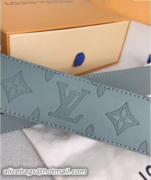 ​Best Price Louis Vuitton Mens Belt 4cm with LV Buckle Monogram Leather 0510 Grey 2024